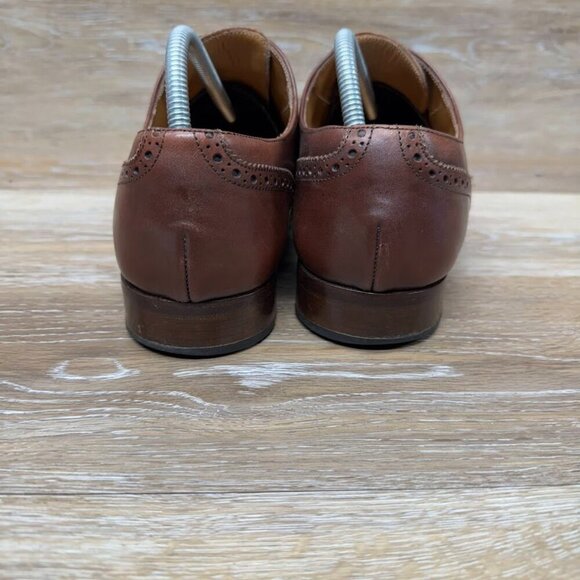 Jack Erwin Hubert Long Wing Blucher Brown Leather Wingtips Men's Size 9.5 - Picture 3 of 7